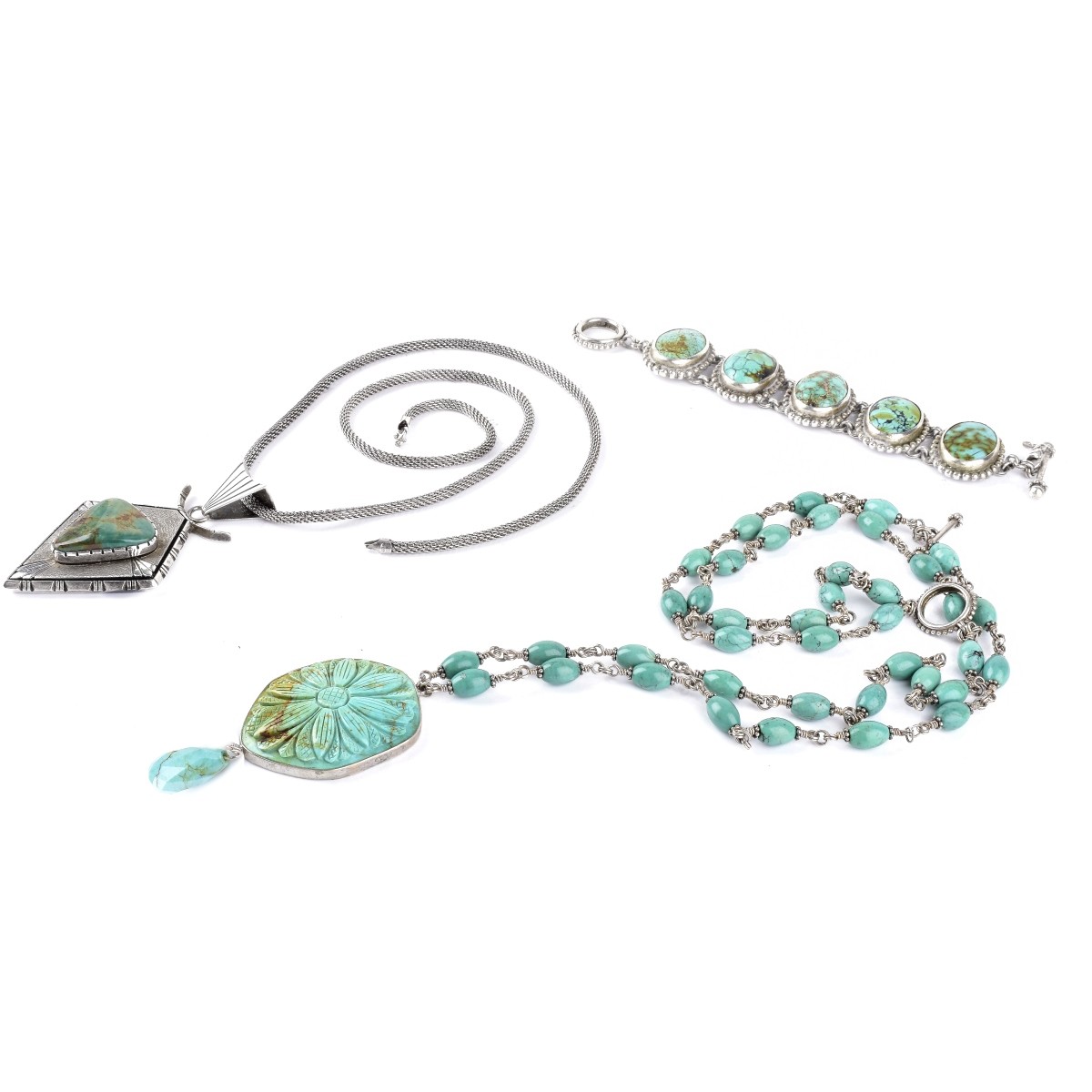 Turquoise and Sterling Jewelry Group