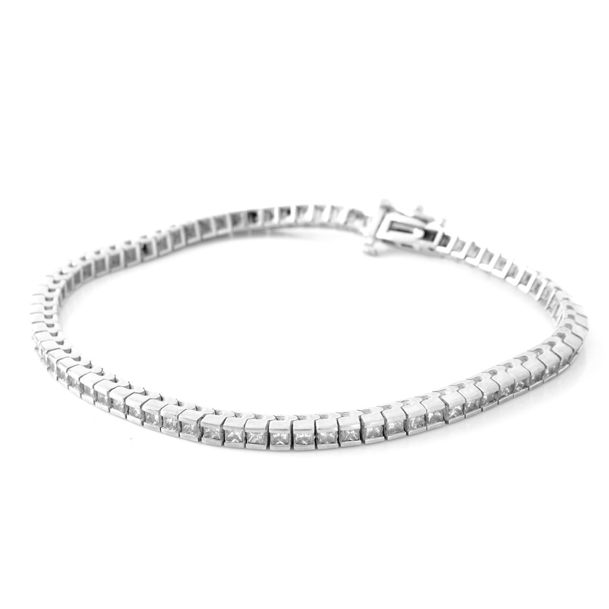 Diamond and 14K Gold Line Bracelet