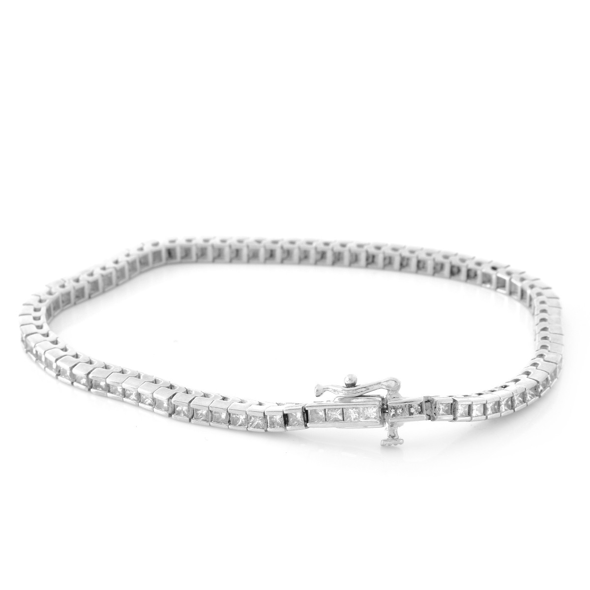 Diamond and 14K Gold Line Bracelet