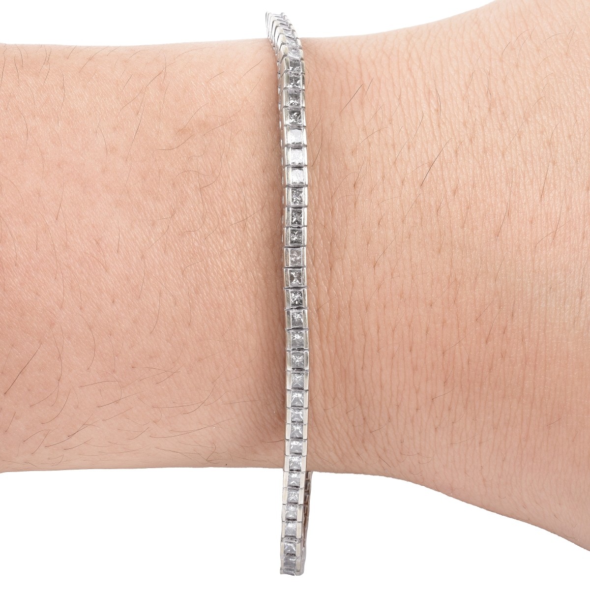 Diamond and 14K Gold Line Bracelet