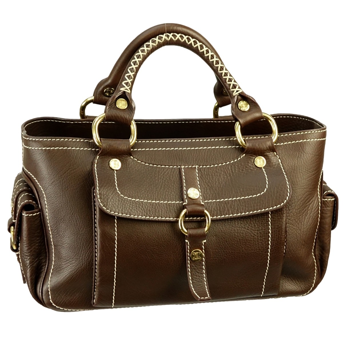 Celine Brown Leather Boogie Bag Front Pocket Bag