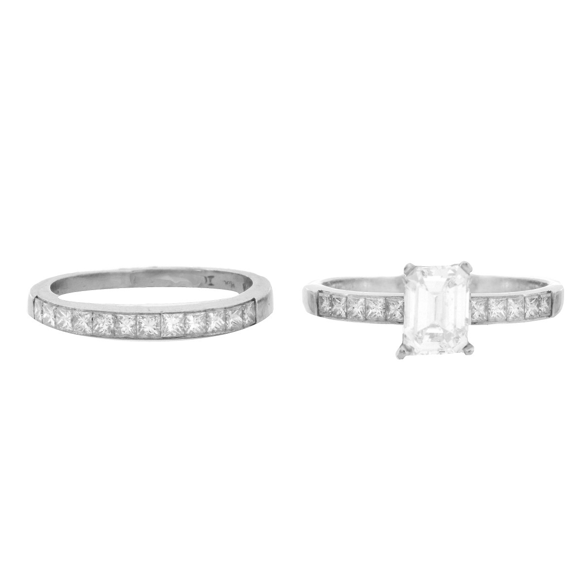 Diamond and Platinum Wedding Set