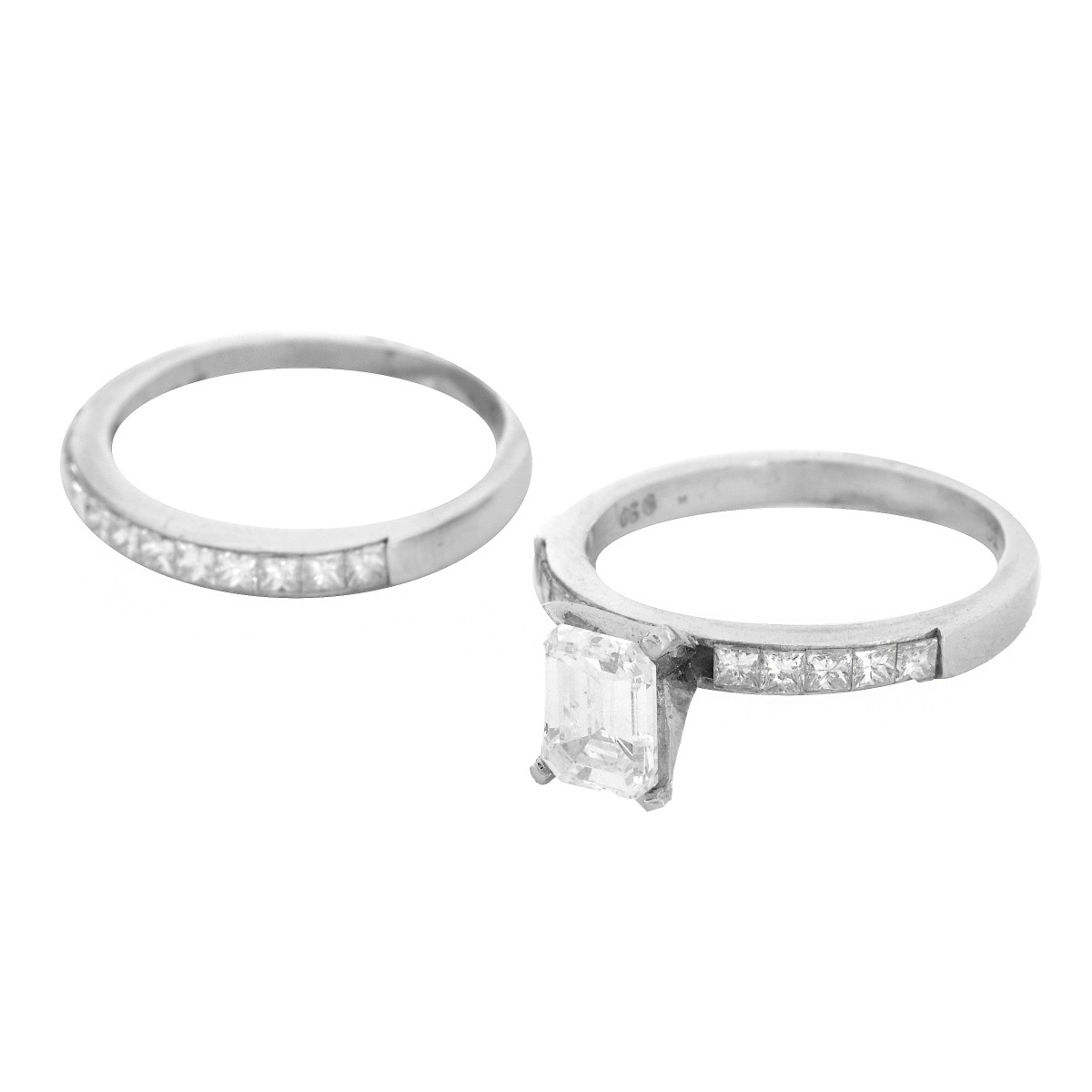 Diamond and Platinum Wedding Set