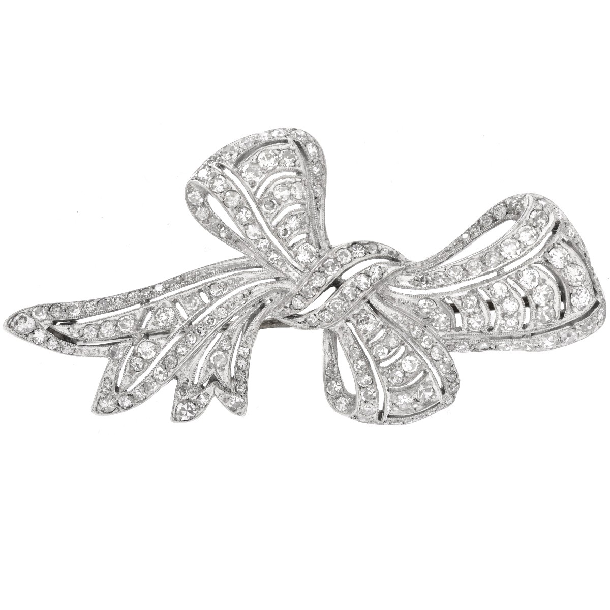 3.5ct Diamond and Platinum Brooch