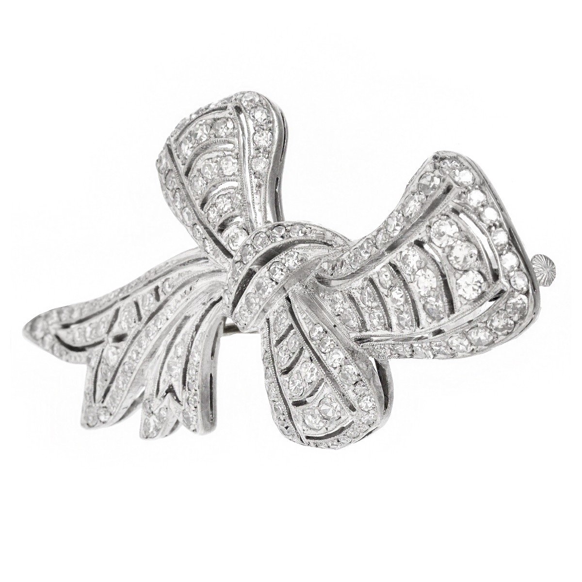 3.5ct Diamond and Platinum Brooch