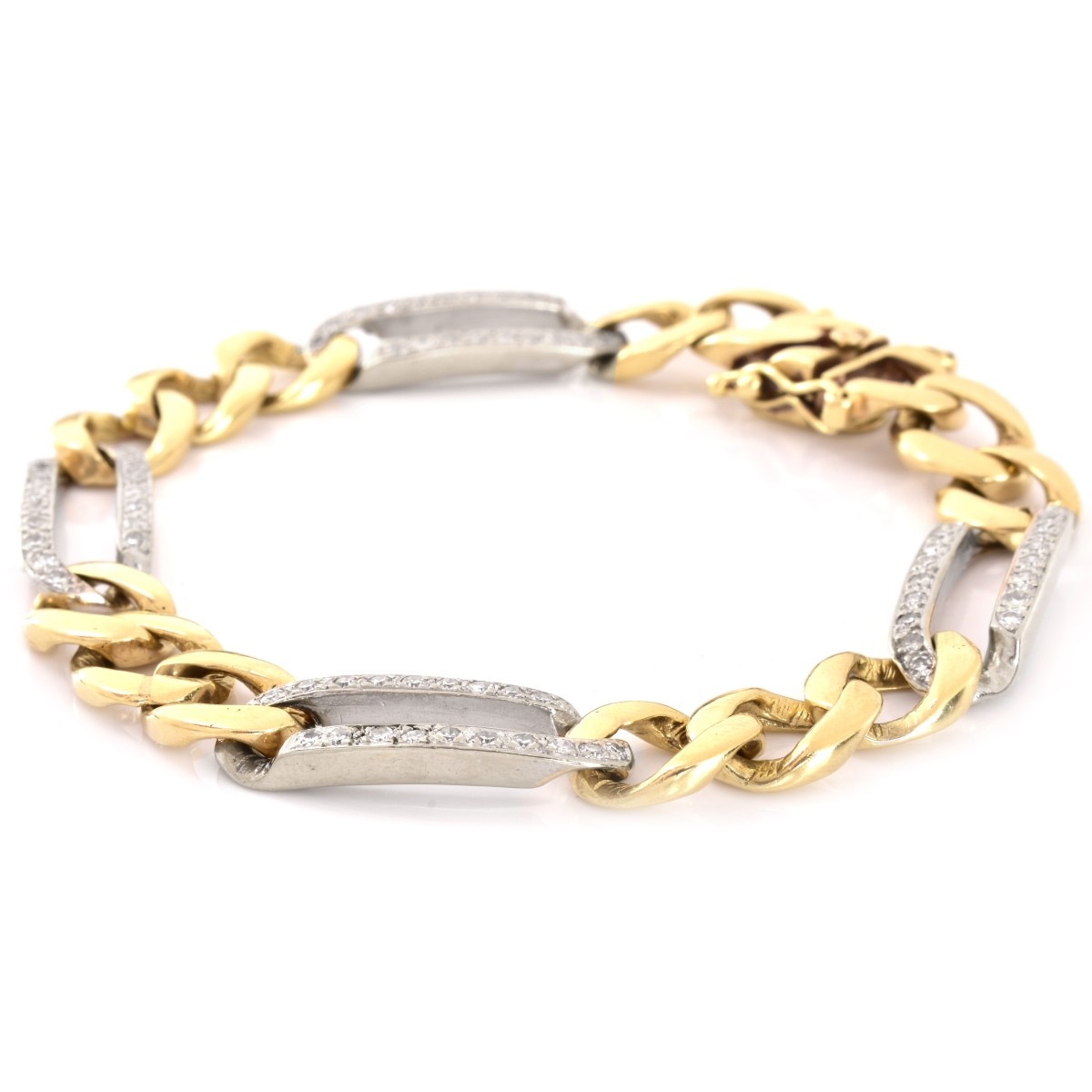 Diamond and 14K Gold Link Bracelet
