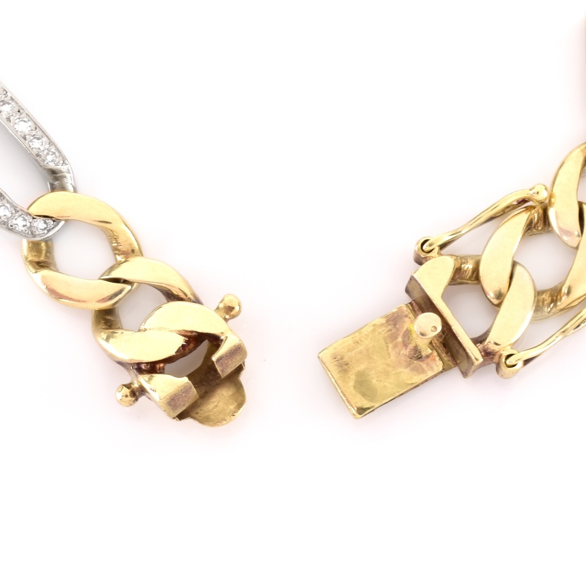 Diamond and 14K Gold Link Bracelet
