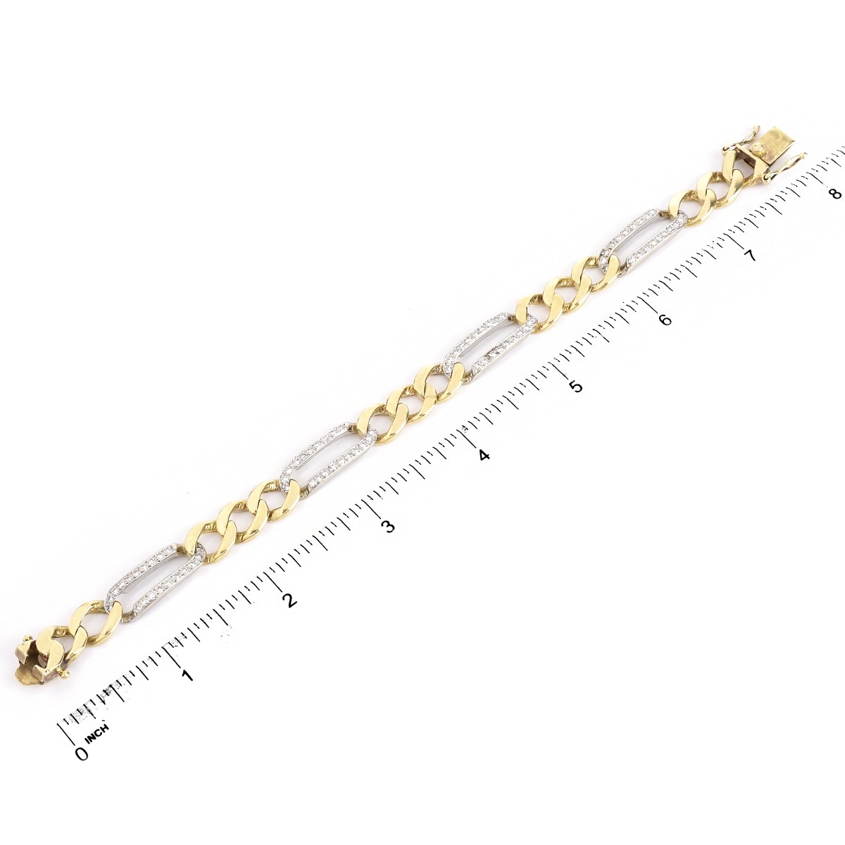 Diamond and 14K Gold Link Bracelet