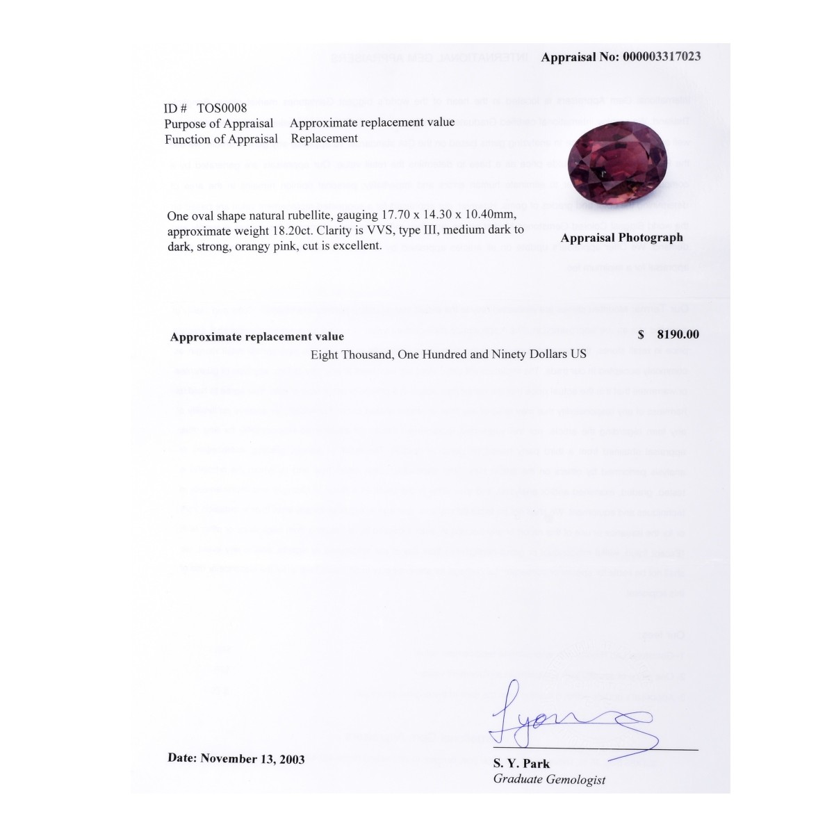 Rubelite, Diamond and 18K Gold Ring