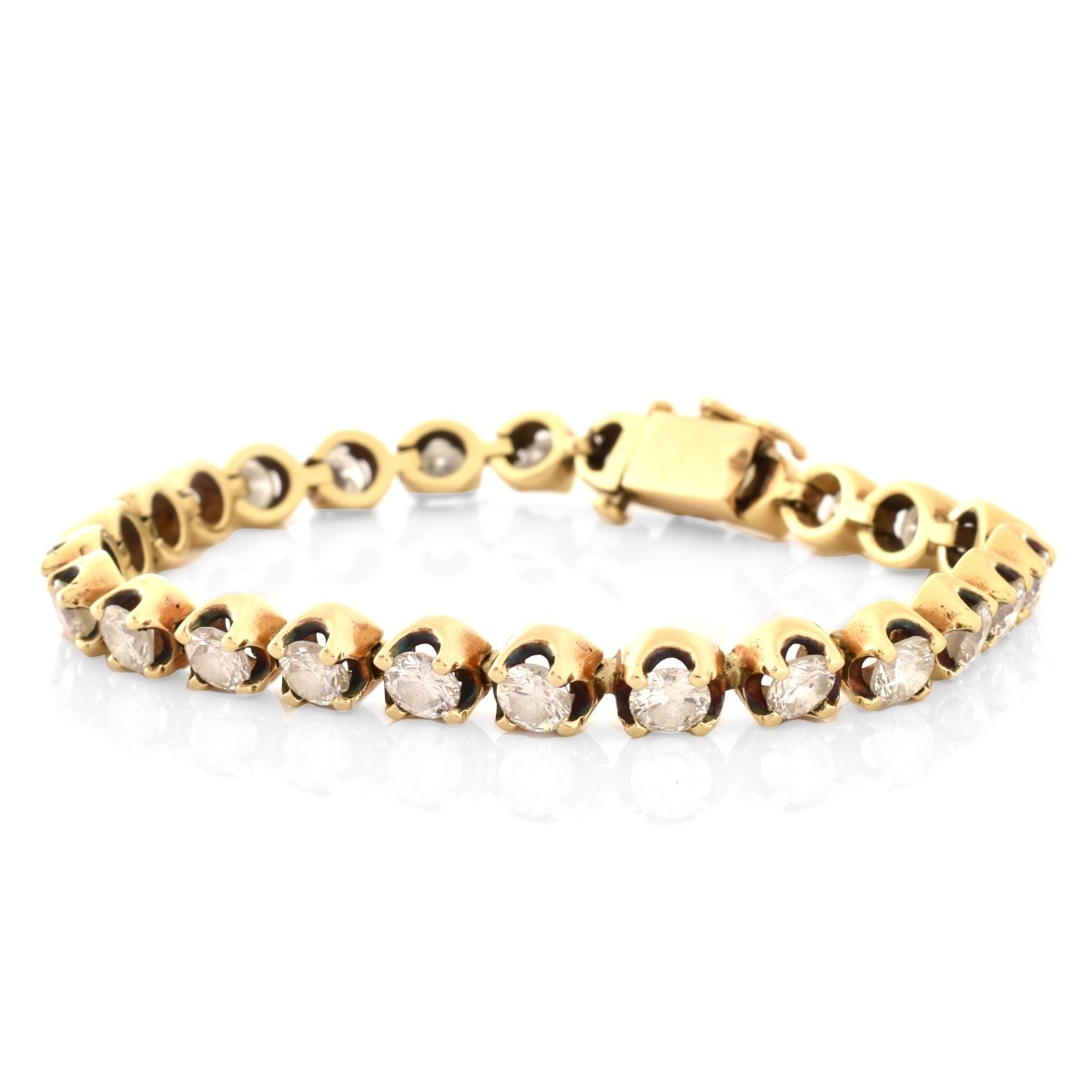 Diamond and 14K Gold Tennis Bracelet
