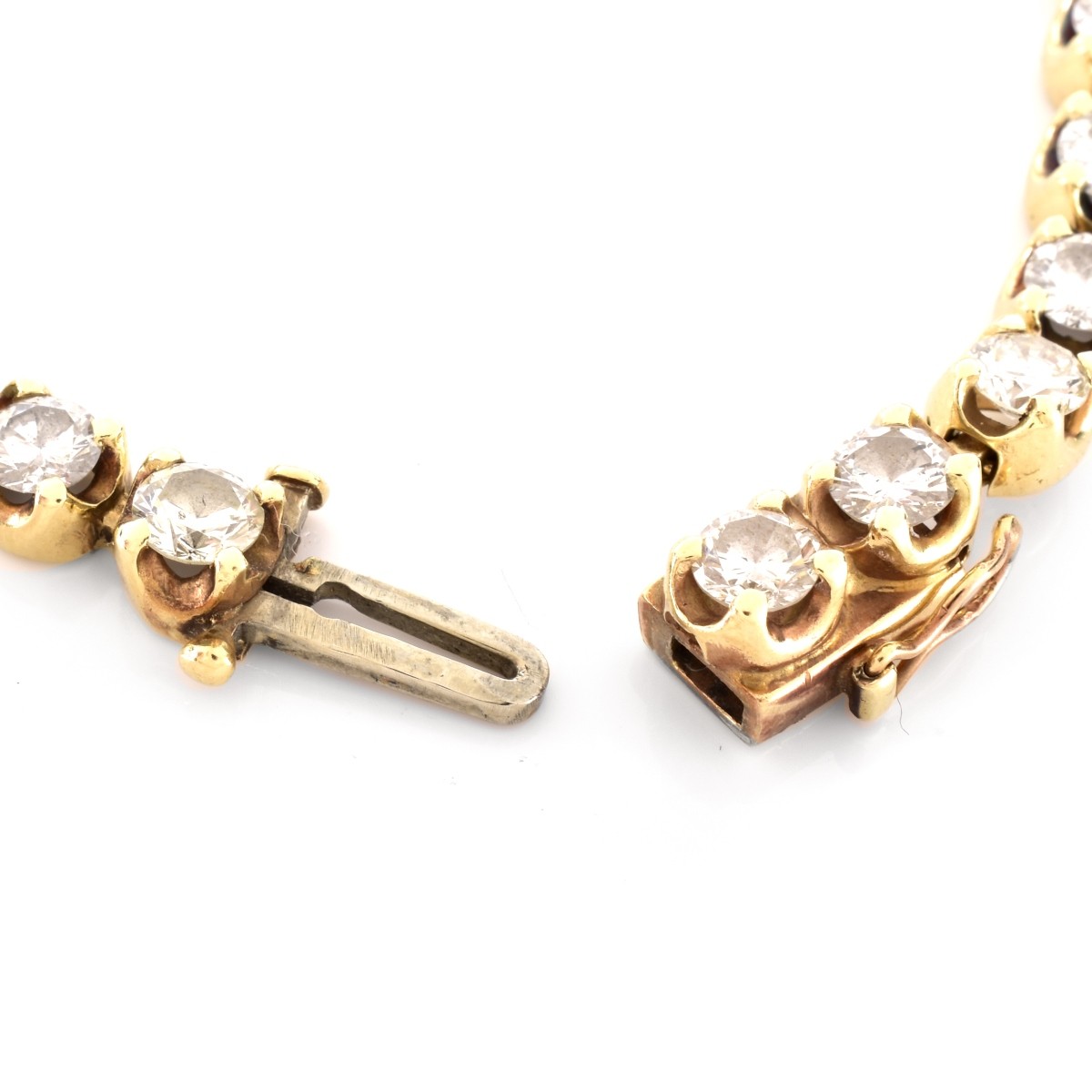 Diamond and 14K Gold Tennis Bracelet