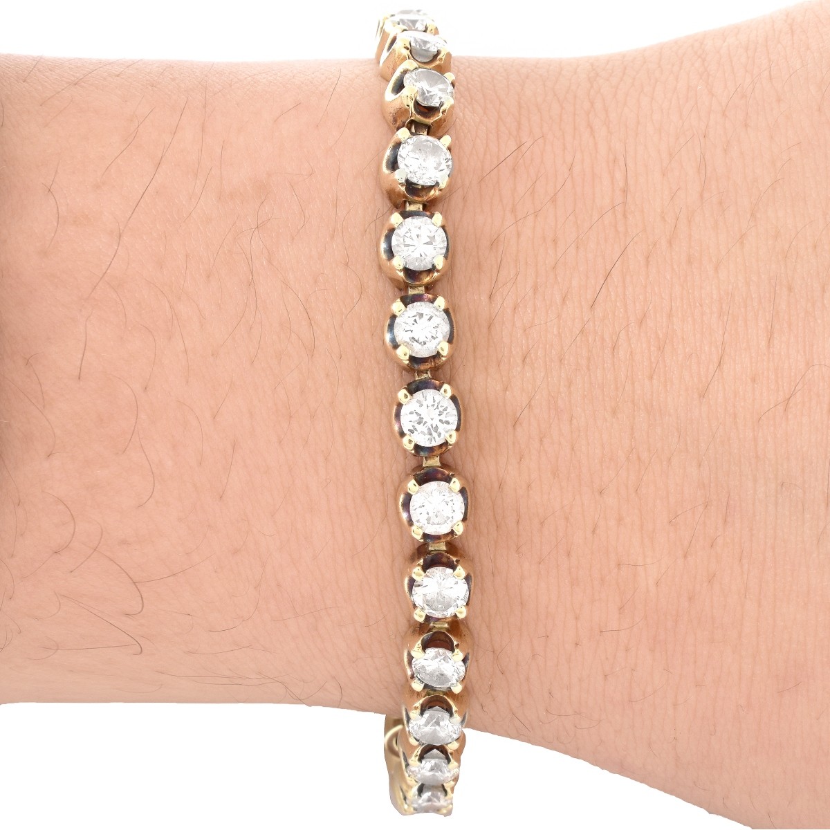 Diamond and 14K Gold Tennis Bracelet