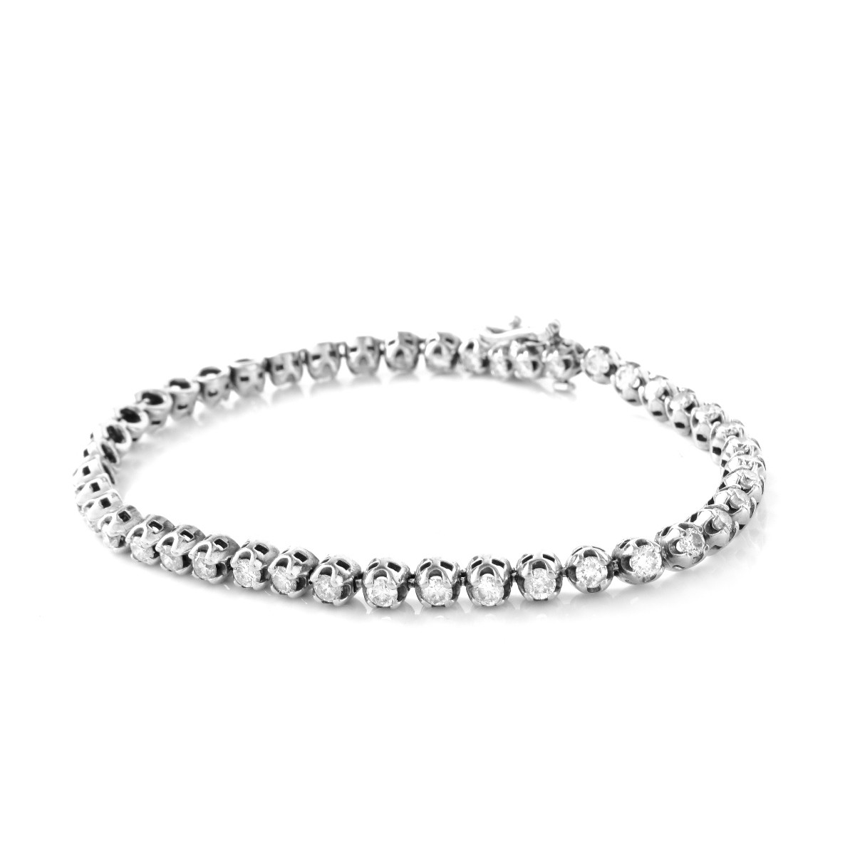 Diamond and 14K Gold Tennis Bracelet