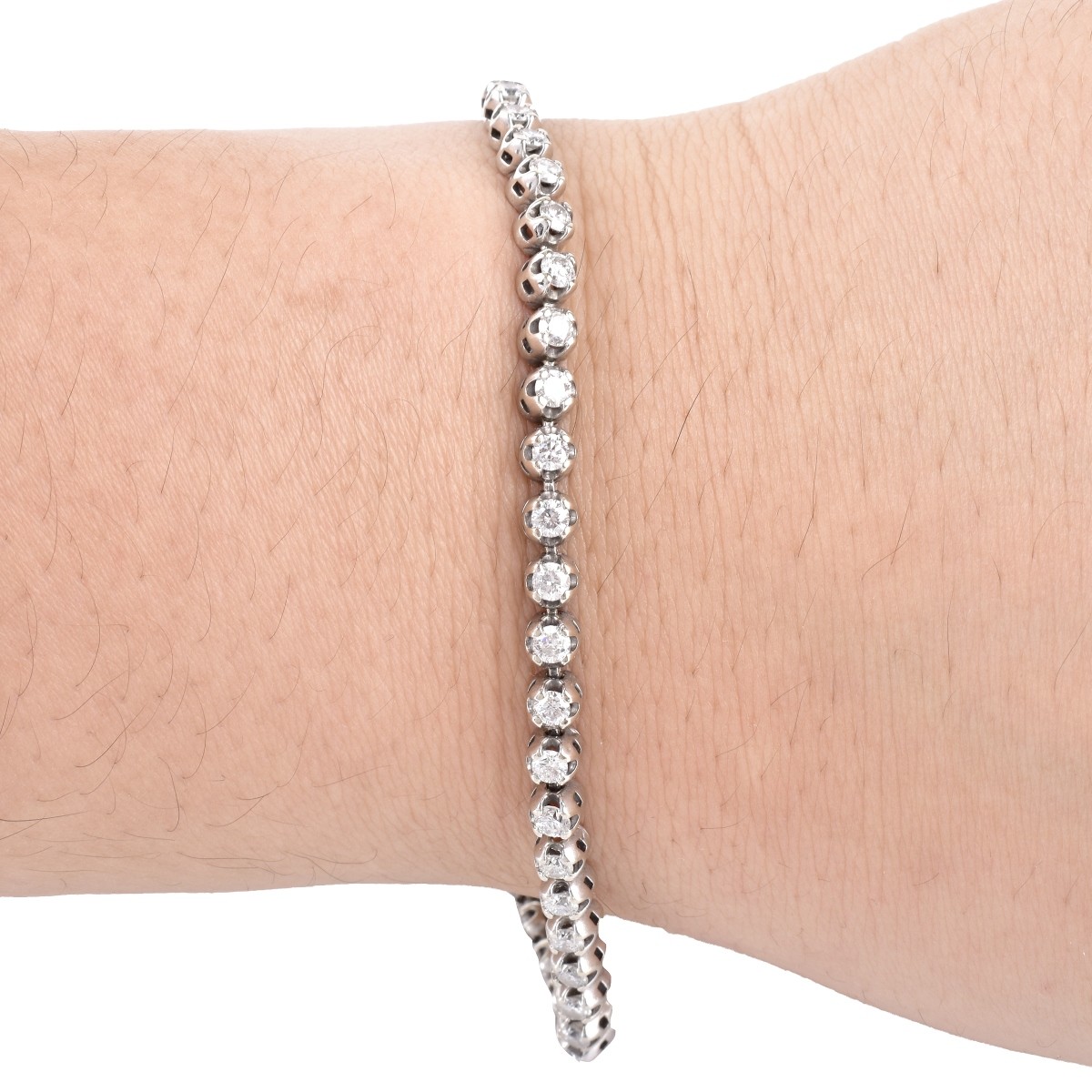 Diamond and 14K Gold Tennis Bracelet