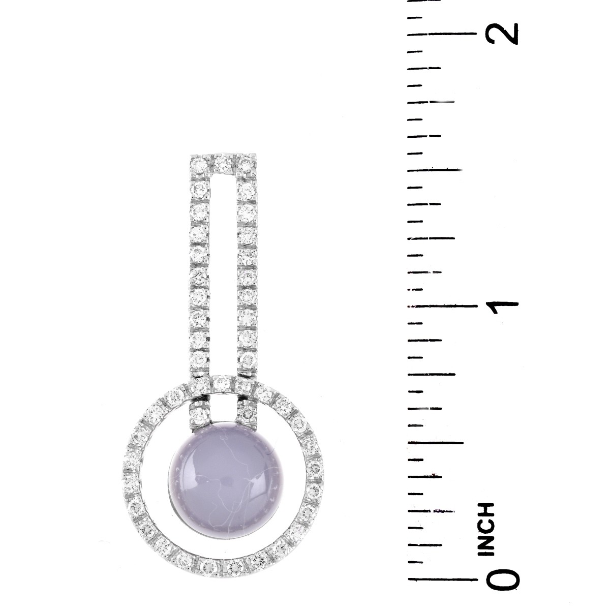 Italian Moonstone, Diamond and 18K Gold Pendant