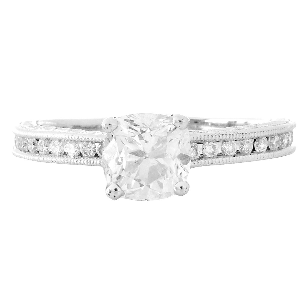 Diamond and 18K Gold Engagement Ring