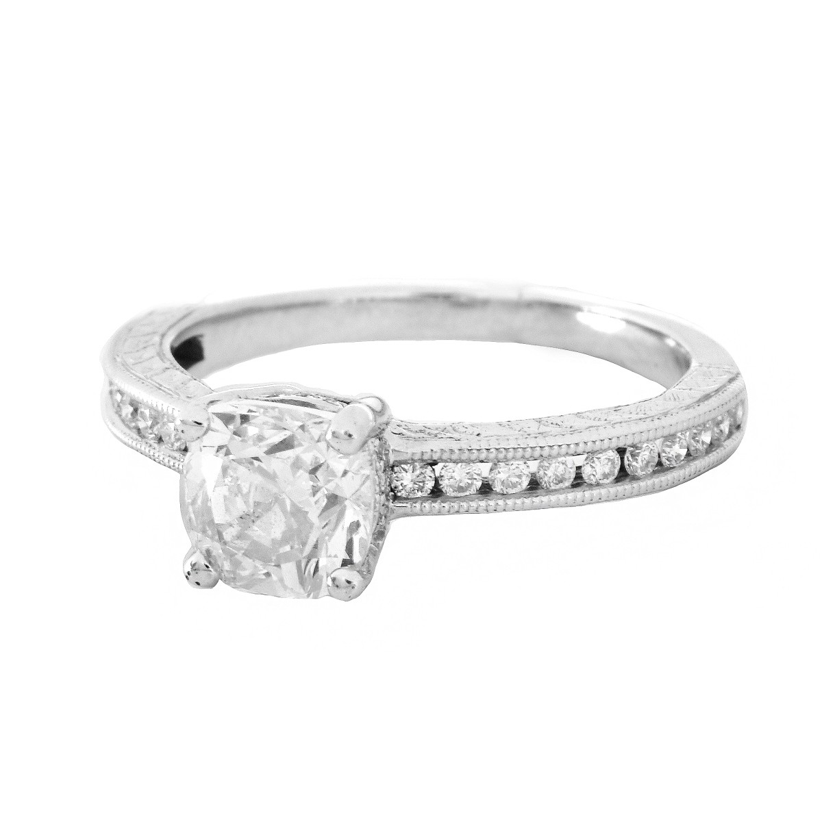 Diamond and 18K Gold Engagement Ring