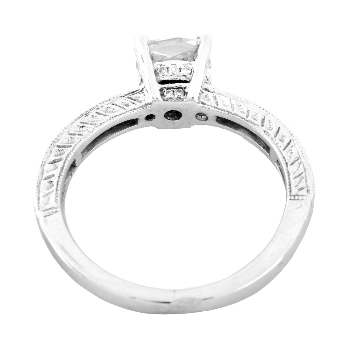 Diamond and 18K Gold Engagement Ring