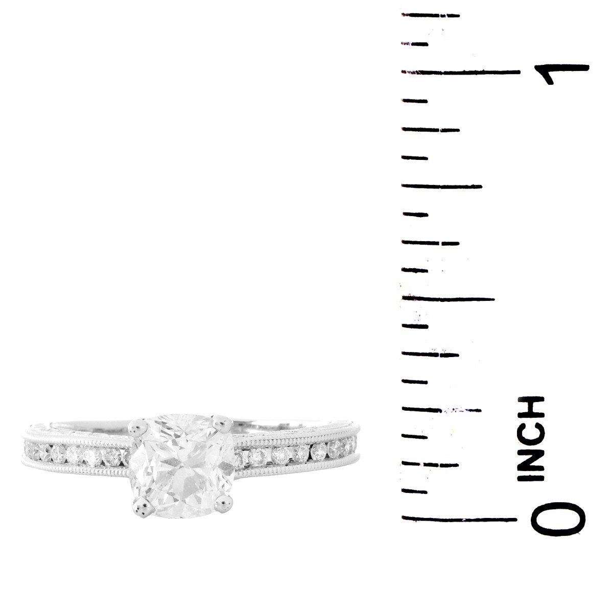 Diamond and 18K Gold Engagement Ring