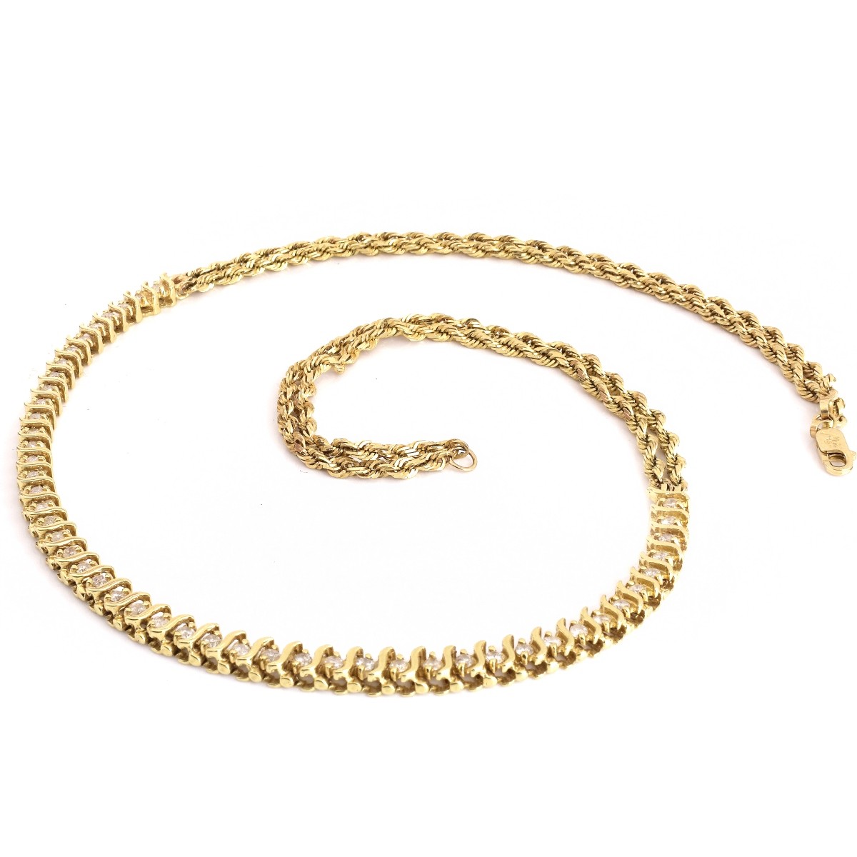 Diamond and 10K Gold Necklace