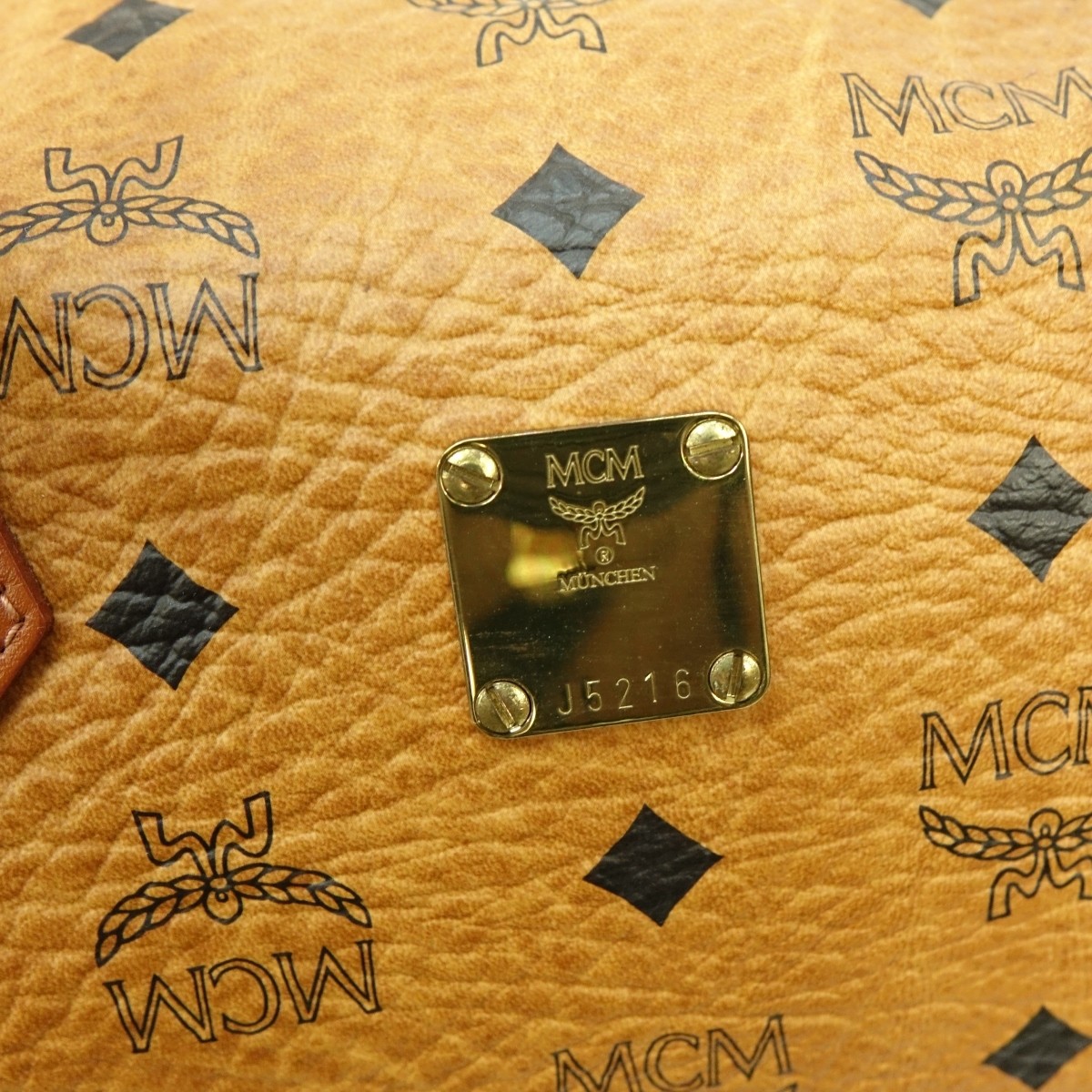 MCM Cognac Visetos Canvas Boston Bandouliere Bag