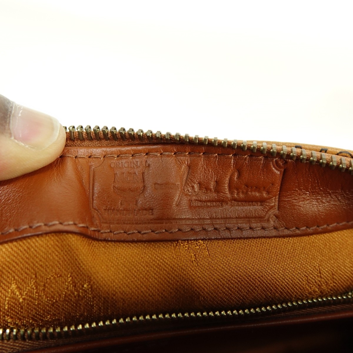 MCM Cognac Visetos Canvas Boston Bandouliere Bag
