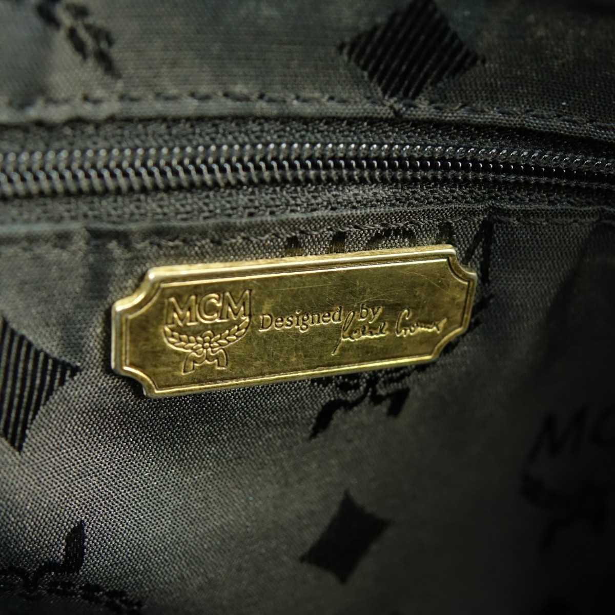 MCM Black Visetos Canvas Shoulder Tote