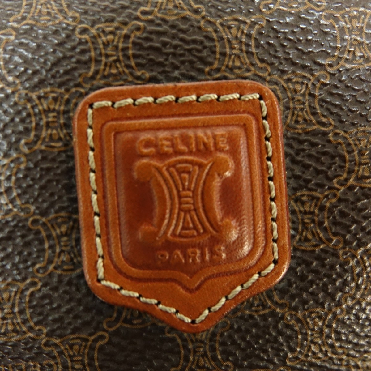 Celine Brown Macadame Coated Canvas Toiletry Pouch