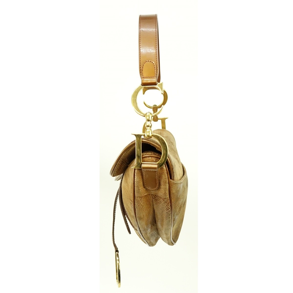 Dior Bronze Leather Saddle Pouch