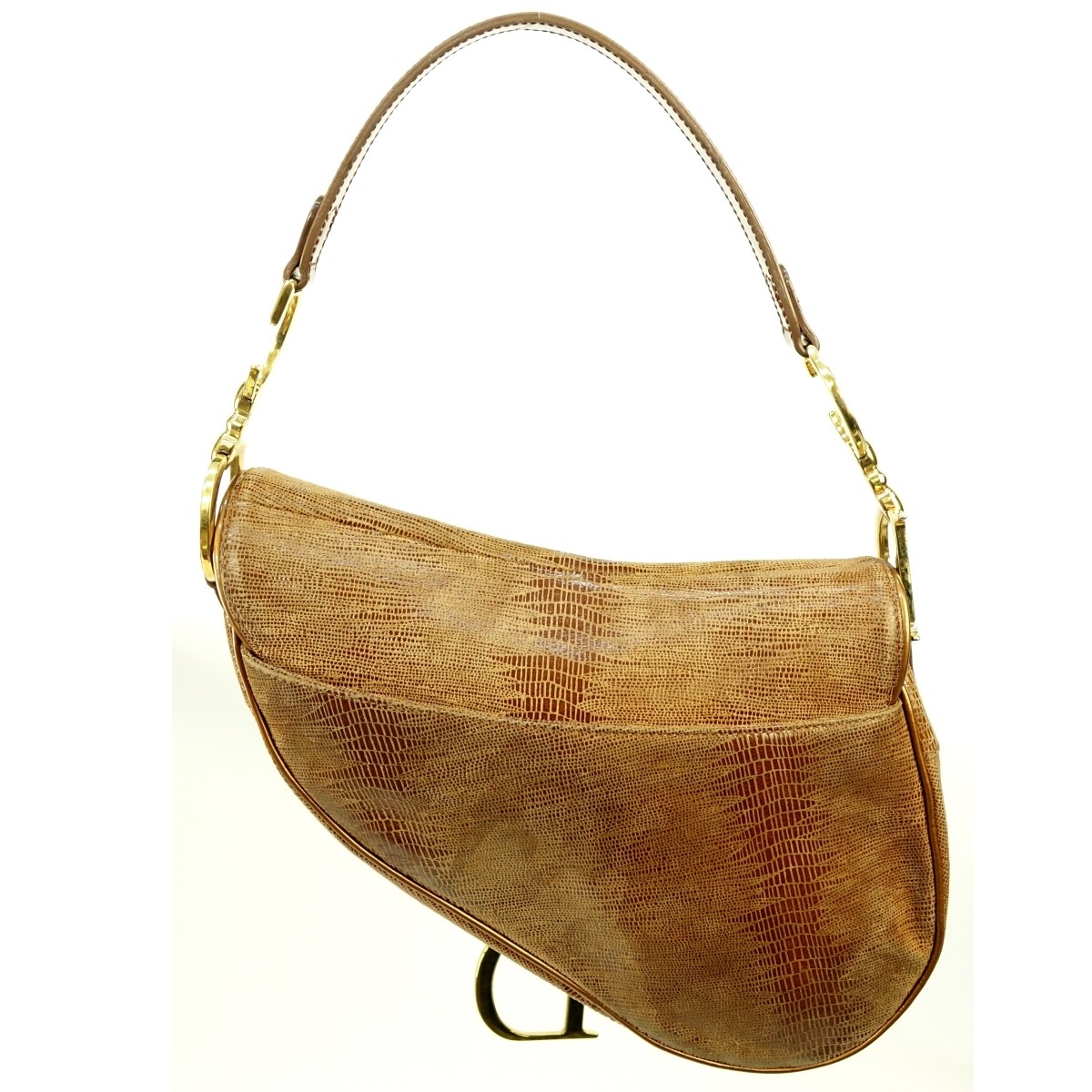 Dior Bronze Leather Saddle Pouch