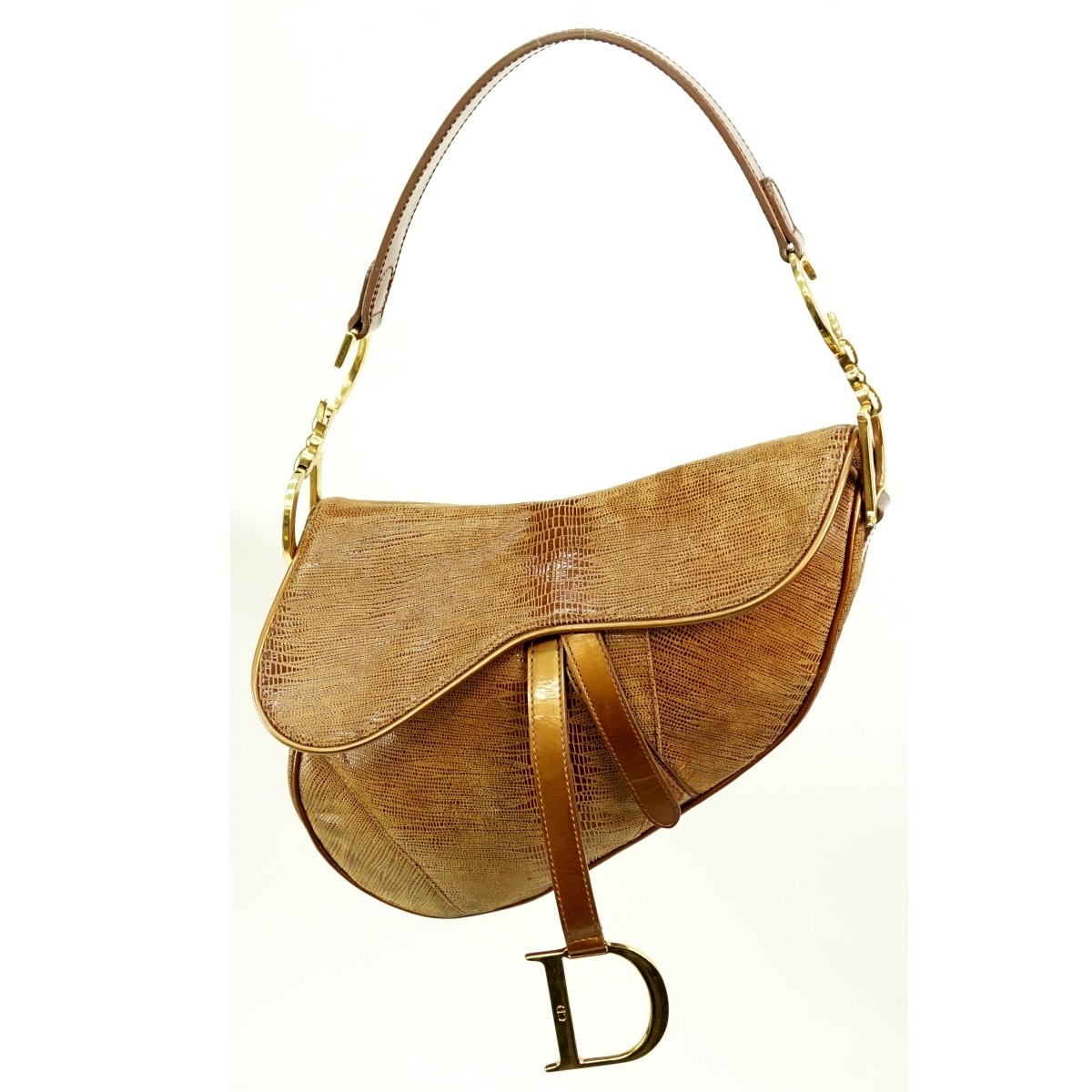 Dior Bronze Leather Saddle Pouch