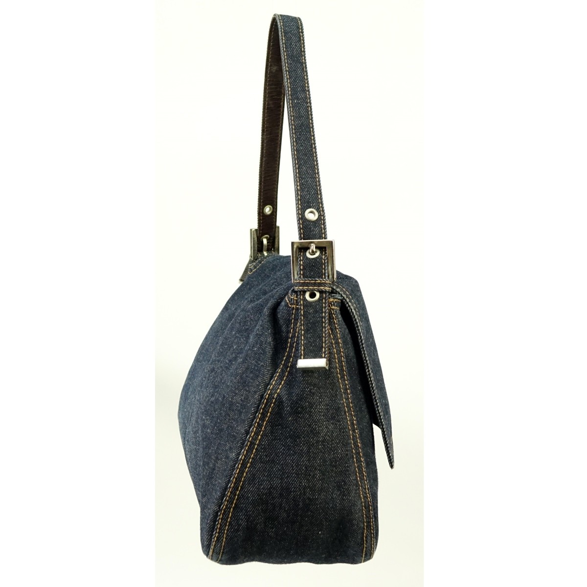 Fendi Dark Blue Denim Canvas Mama Baguette Bag