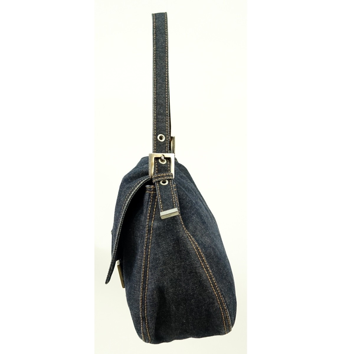 Fendi Dark Blue Denim Canvas Mama Baguette Bag