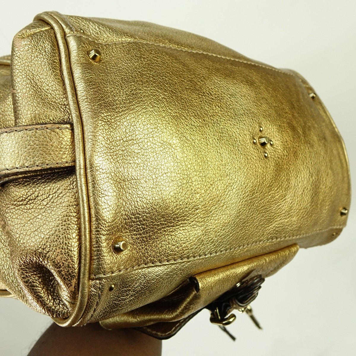 Chloe Gold Leather Paddington Front Pocket MM Bag