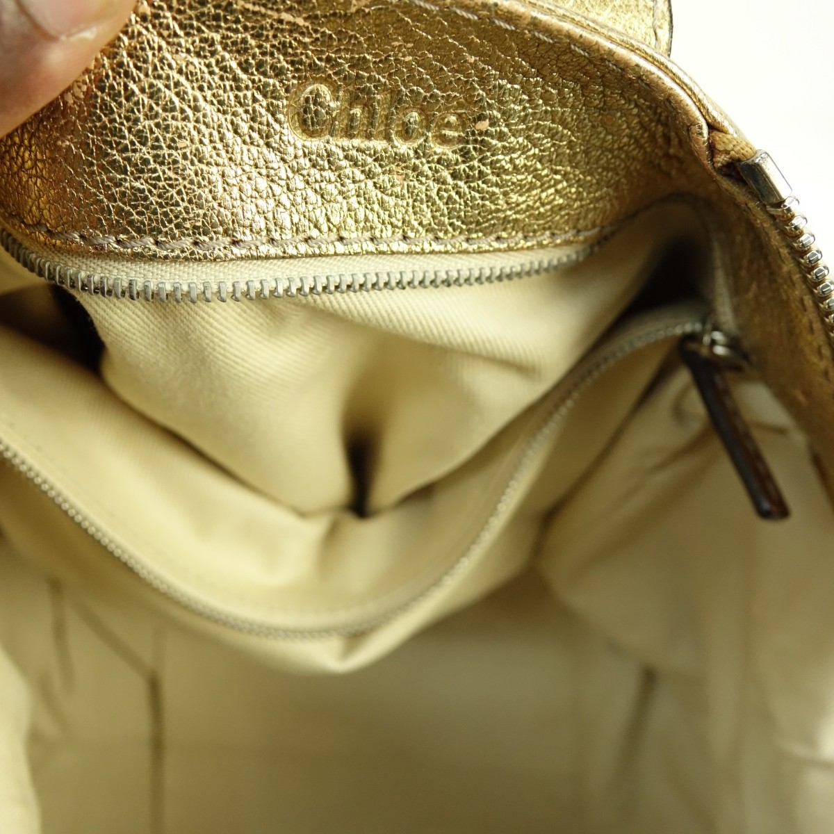 Chloe Gold Leather Paddington Front Pocket MM Bag