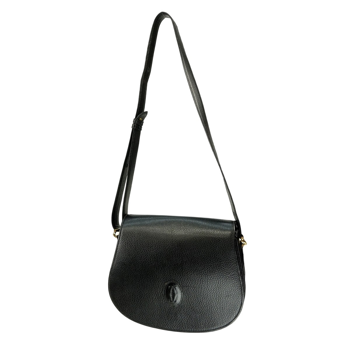 Cartier Black Leather Crossbody Shoulder Bag
