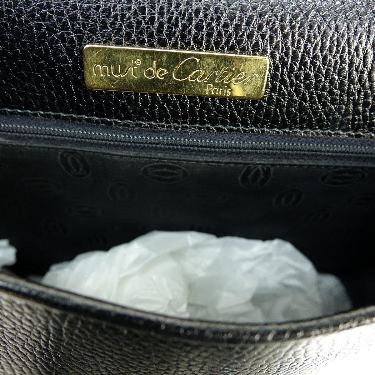 Cartier Black Leather Crossbody Shoulder Bag