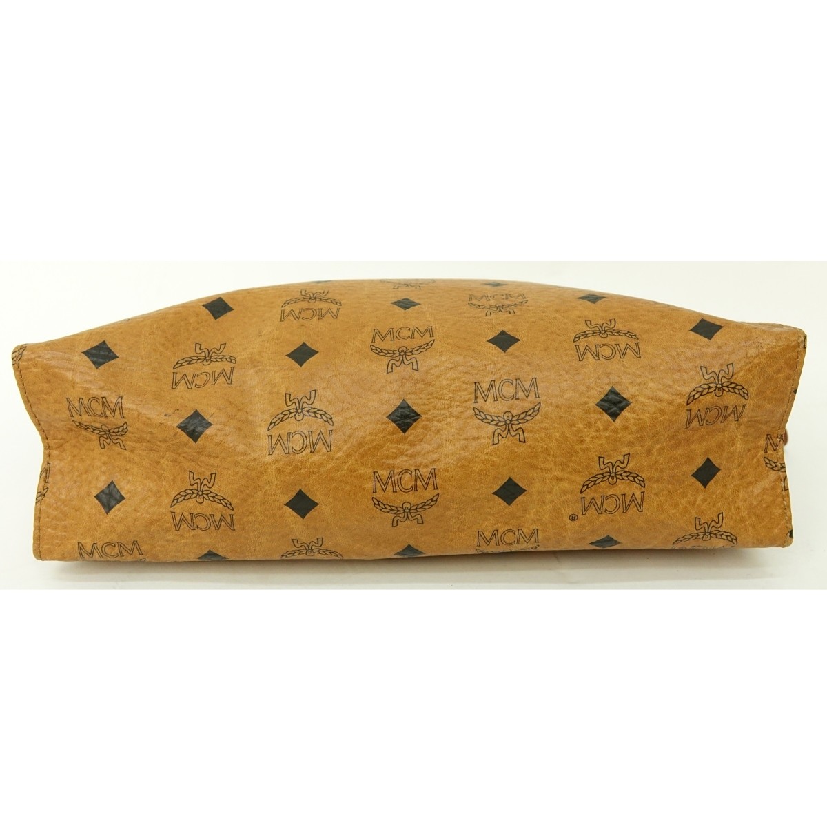 MCM Cognac Visetos Coated Canvas Vintage Zip Pouch