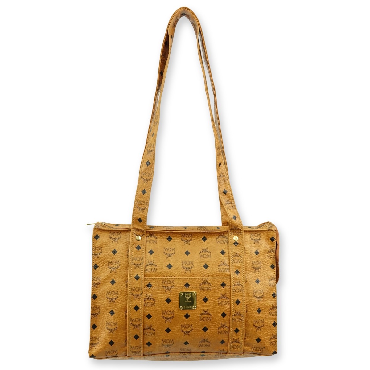 MCM Cognac Visetos Coated Canvas Vintage Tote MM