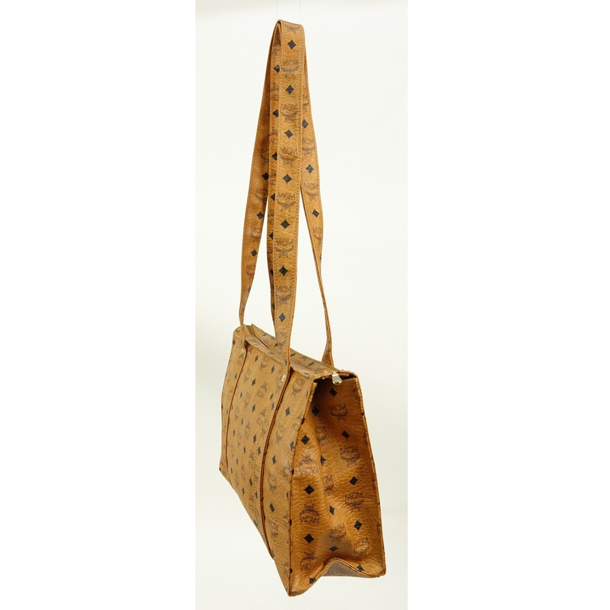 MCM Cognac Visetos Coated Canvas Vintage Tote MM