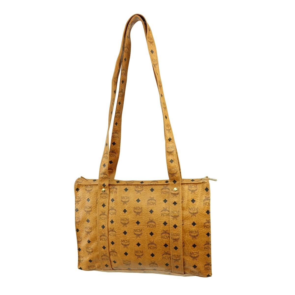 MCM Cognac Visetos Coated Canvas Vintage Tote MM