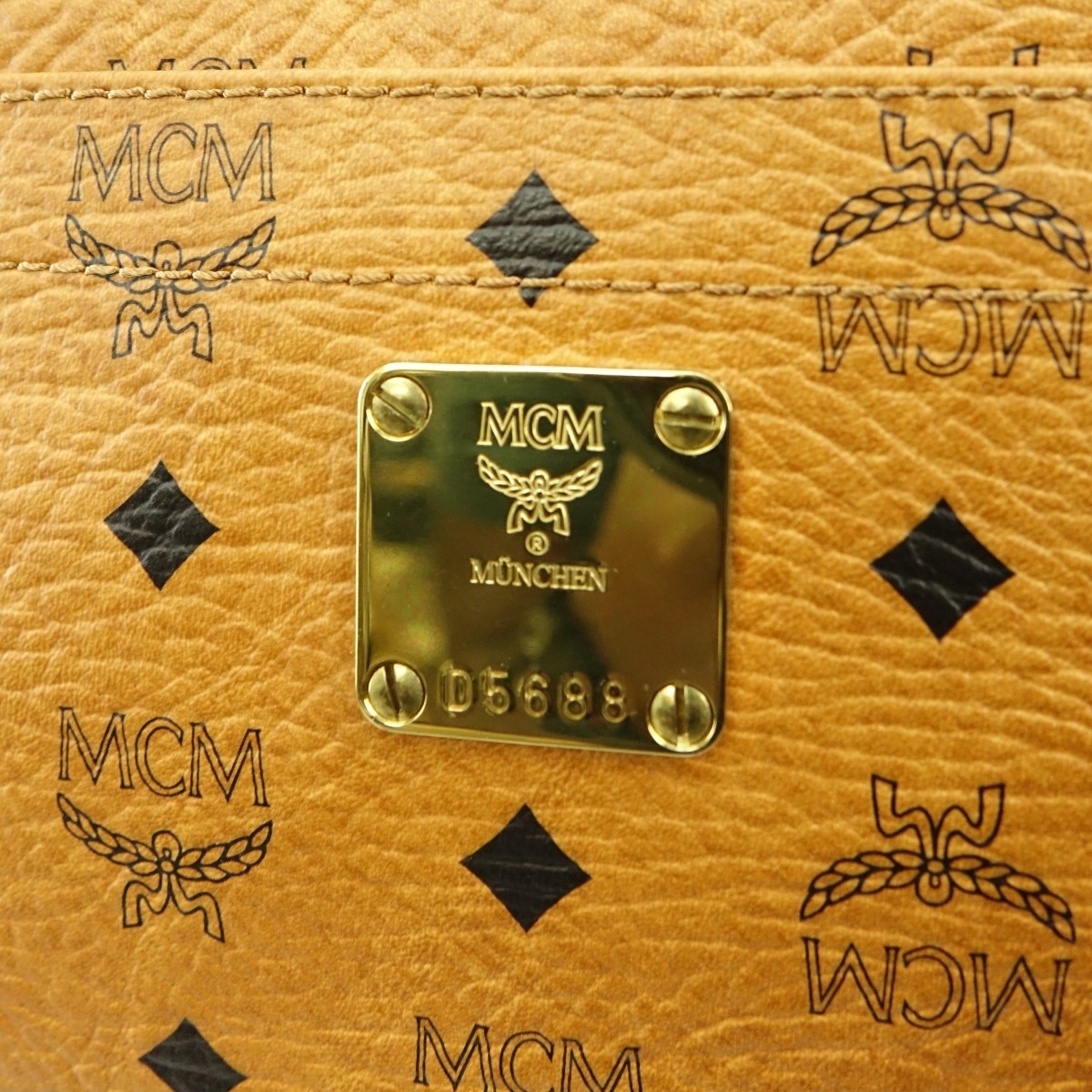 MCM Cognac Visetos Coated Canvas Vintage Tote MM