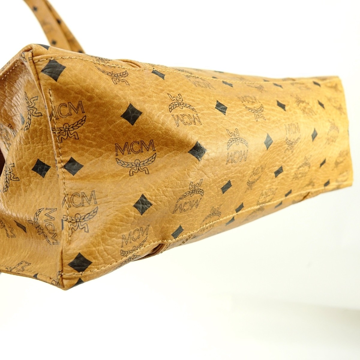 MCM Cognac Visetos Coated Canvas Vintage Tote MM
