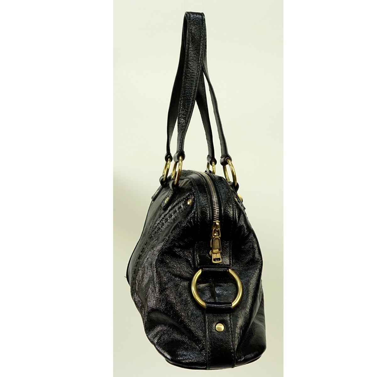 Yves St Laurent Black Patent Leather Muse 1 PM Bag
