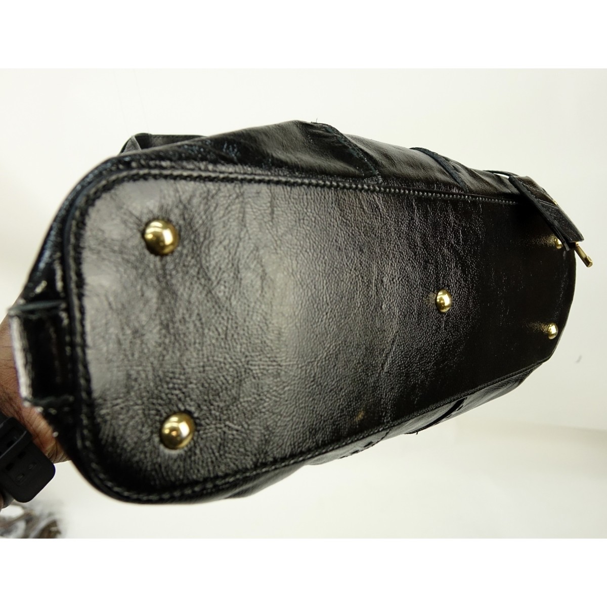 Yves St Laurent Black Patent Leather Muse 1 PM Bag