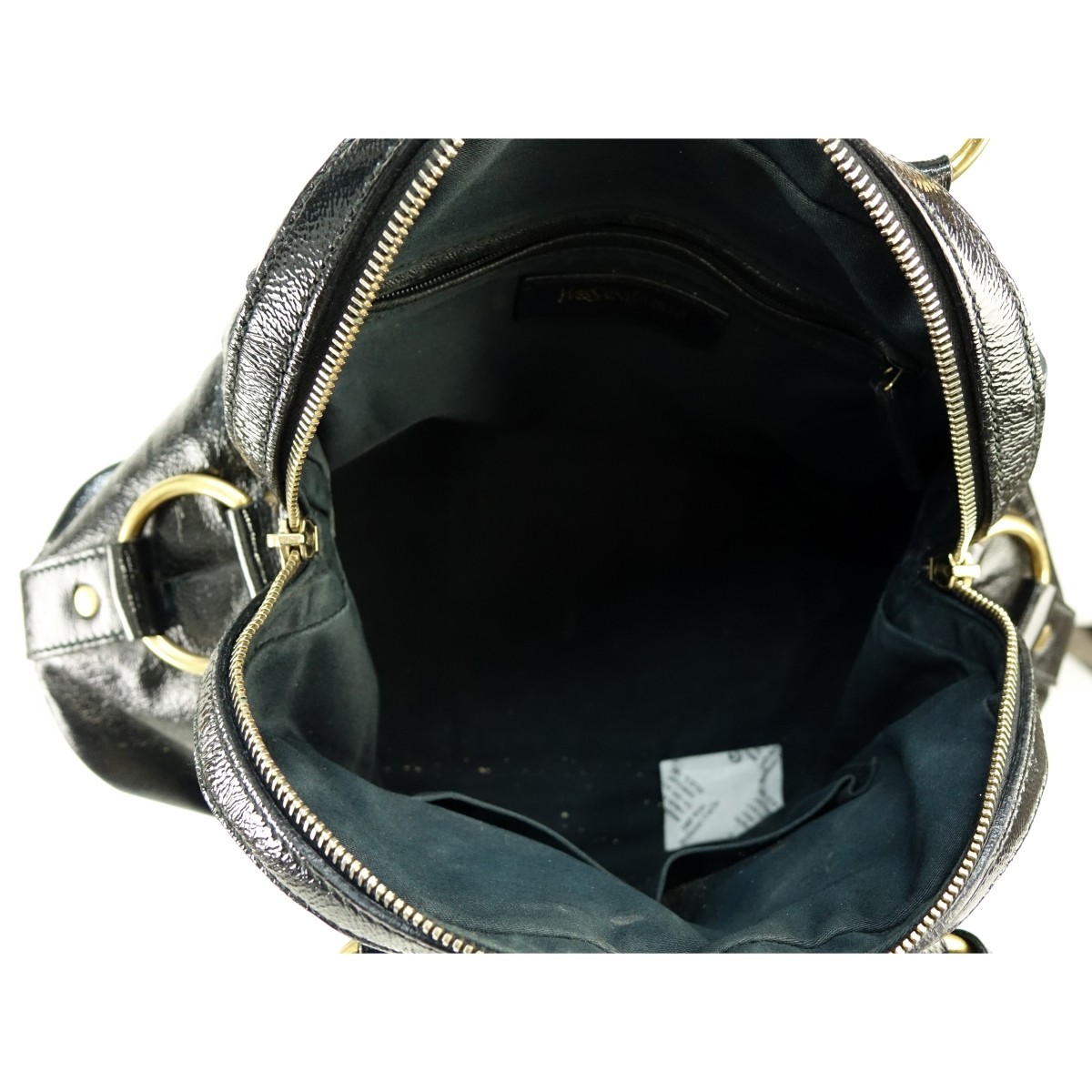 Yves St Laurent Black Patent Leather Muse 1 PM Bag