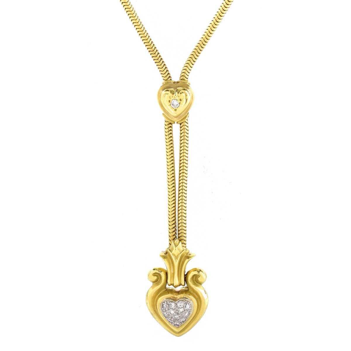 Diamond and 18K Gold Lariat Necklace