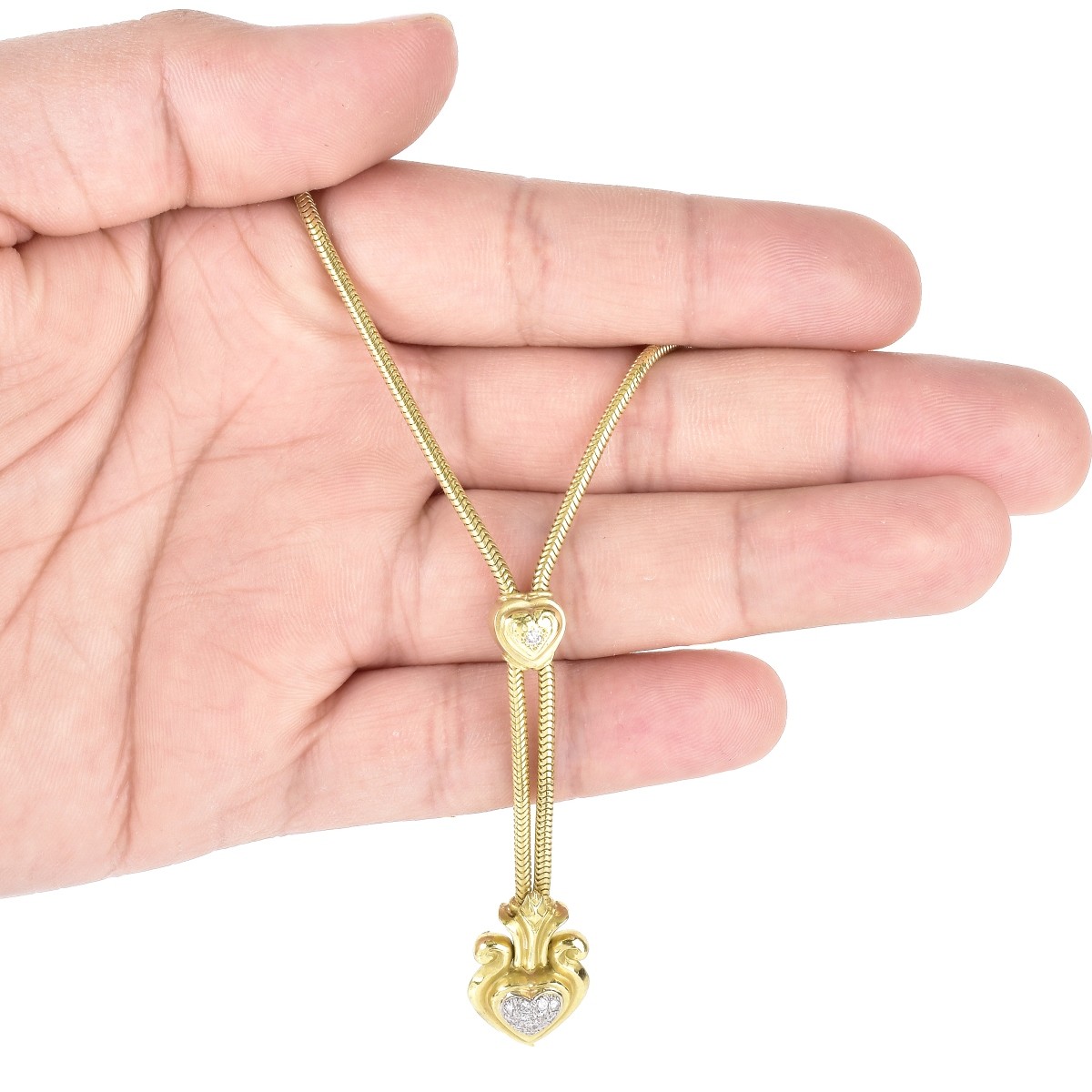 Diamond and 18K Gold Lariat Necklace