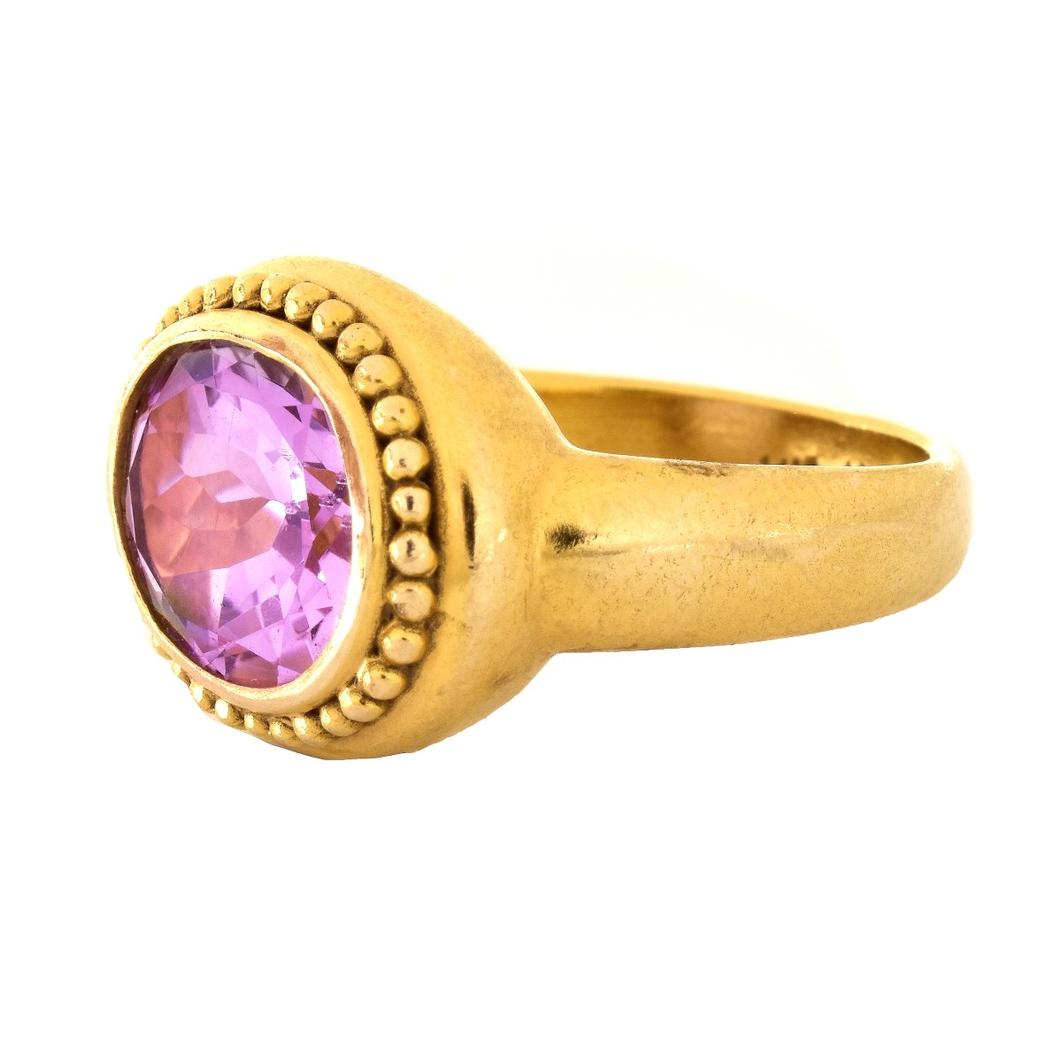 Amethyst and 14K Gold Ring