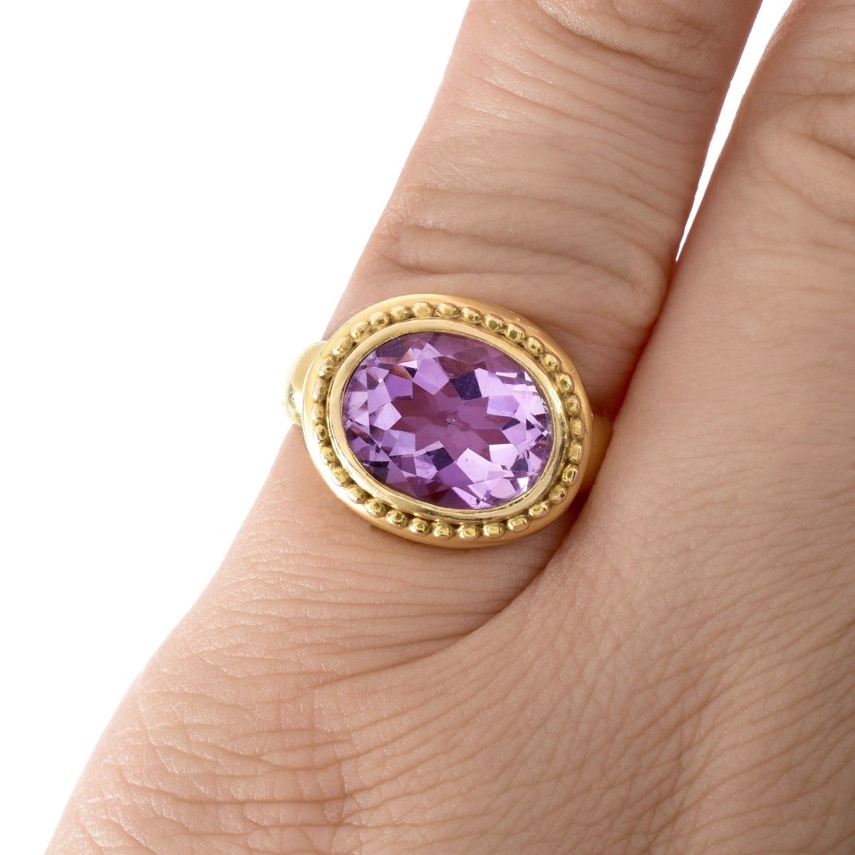 Amethyst and 14K Gold Ring